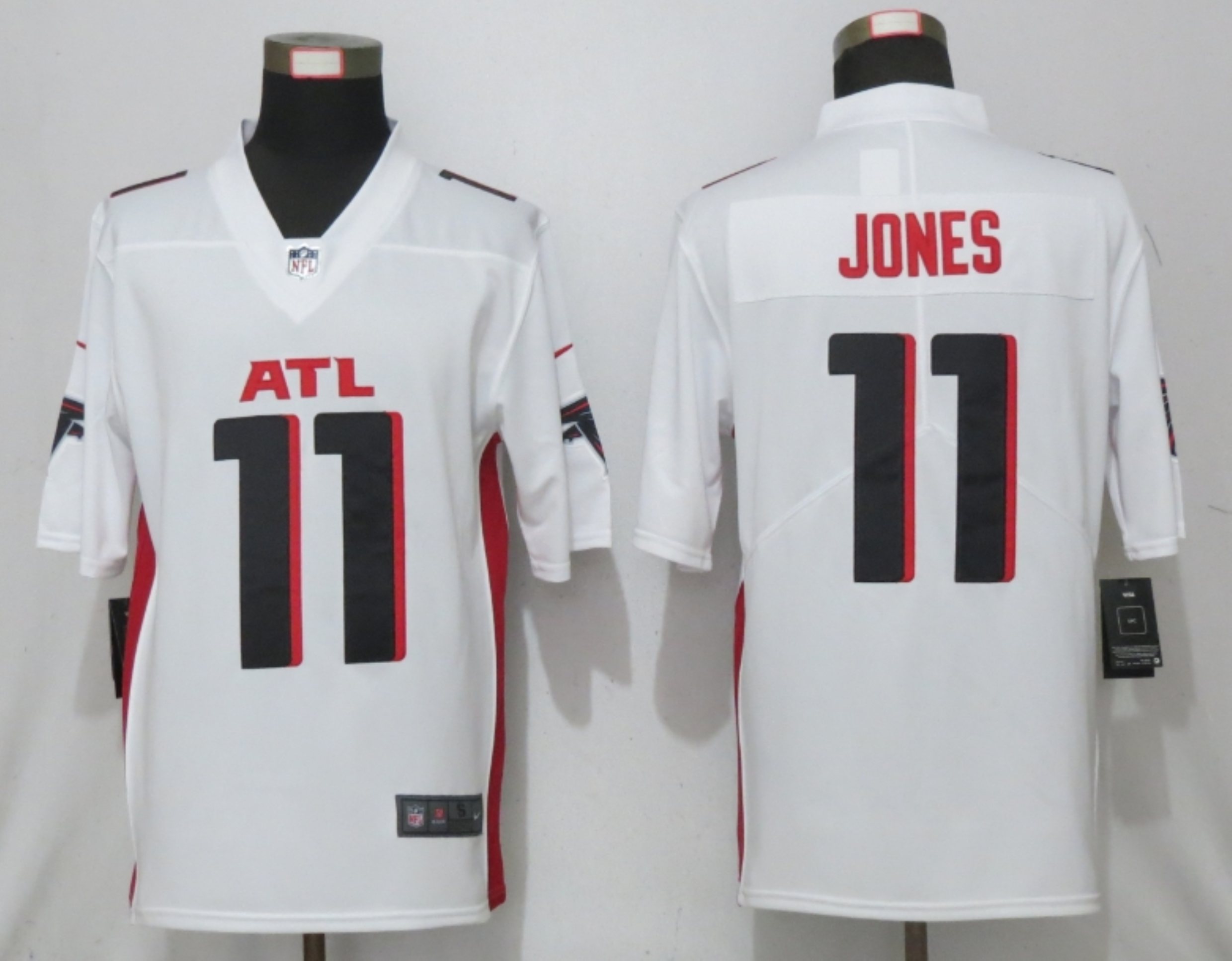 Men New Nike Atlanta Falcons 11 Jones White Game Jersey